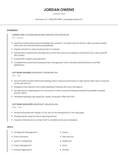 Consultant Resume