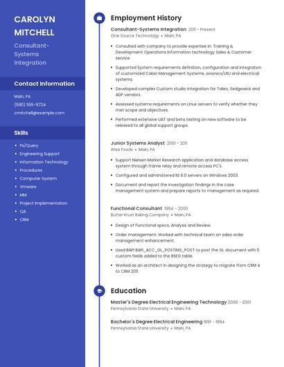Consultant-Systems Integration Resume
