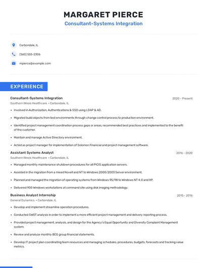Consultant-Systems Integration Resume