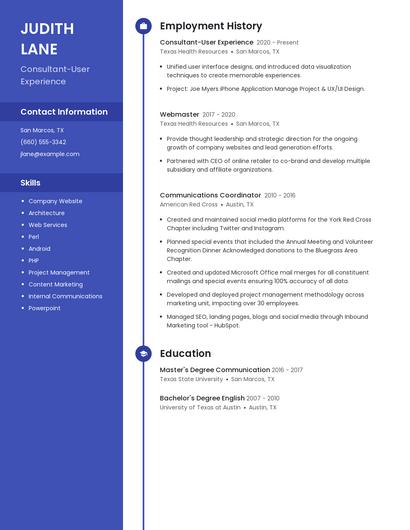 Consultant-User Experience Resume