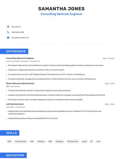 Consulting Network Engineer Resume