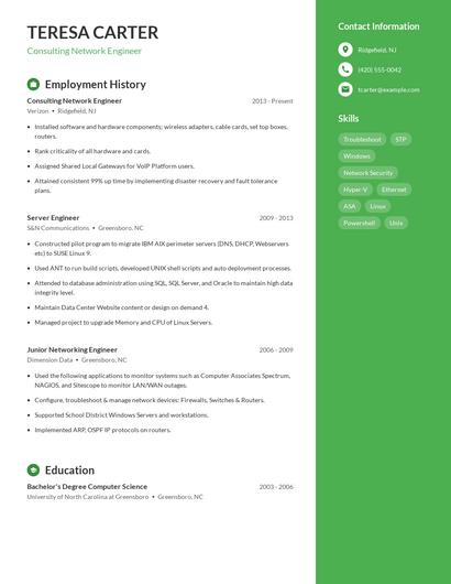 Consulting Network Engineer Resume