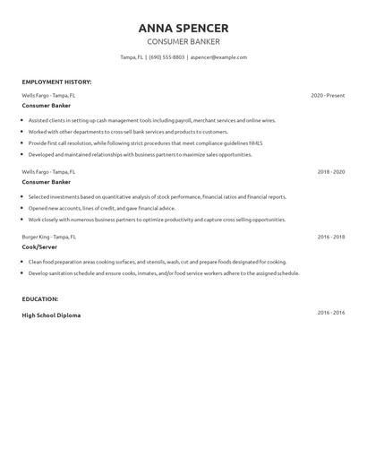 Consumer Banker Resume