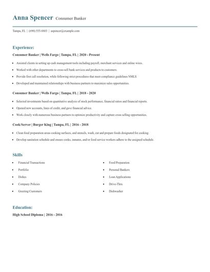Consumer Banker Resume