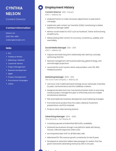 Content Director Resume