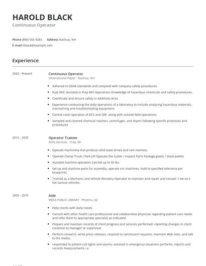 Continuous Operator Resume