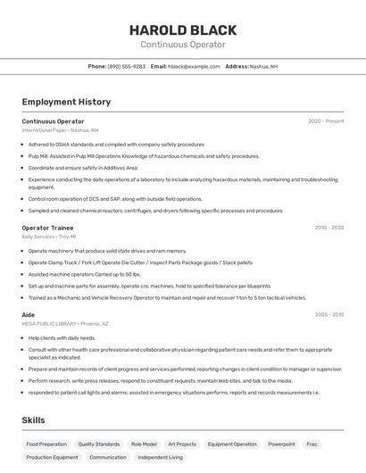 Continuous Operator Resume