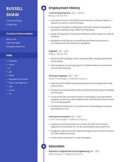Contracting Engineer Resume