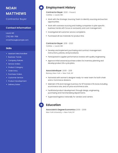 Contractor Buyer Resume