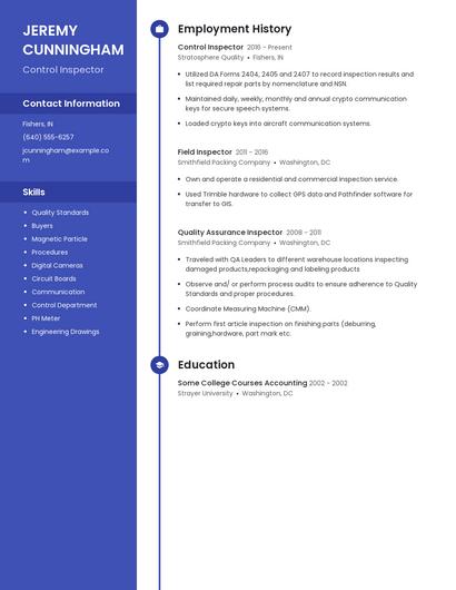 Control Inspector Resume