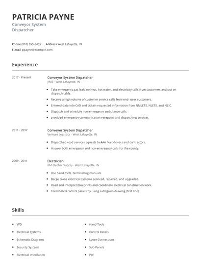 Conveyor System Dispatcher Resume