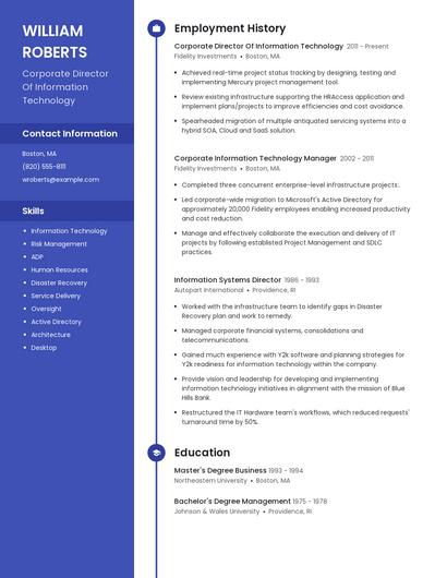 Corporate Director Of Information Technology Resume