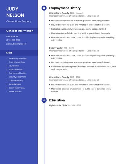 Corrections Deputy Resume