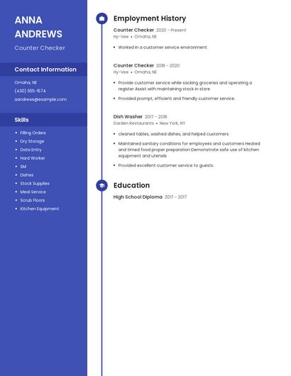 Counter Checker Resume