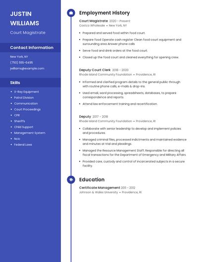 Court Magistrate Resume
