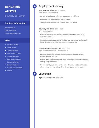 Courtesy Car Driver Resume