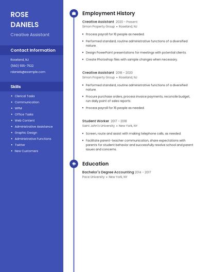 Creative Assistant Resume