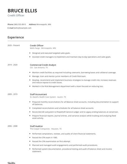 Credit Officer Resume