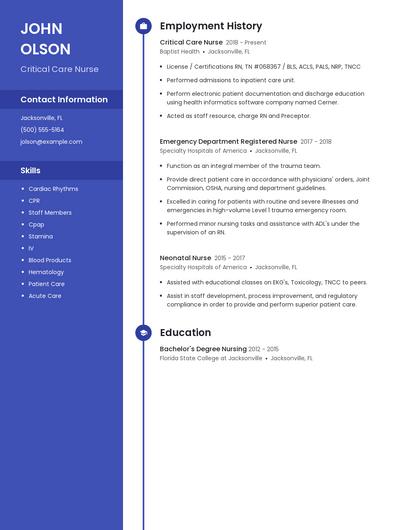Critical Care Nurse Resume