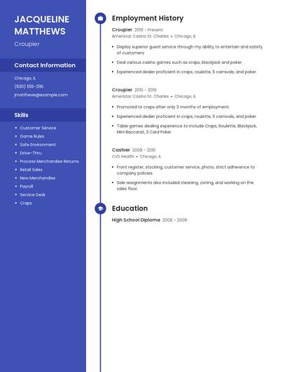Croupier Resume