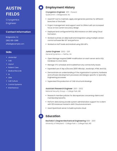 Cryogenics Engineer Resume
