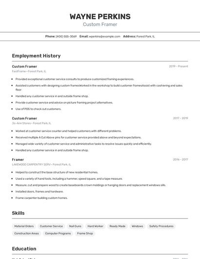 Custom Framer Resume