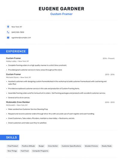 Custom Framer Resume
