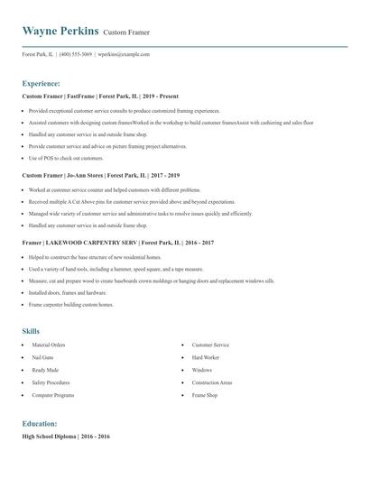 Custom Framer Resume