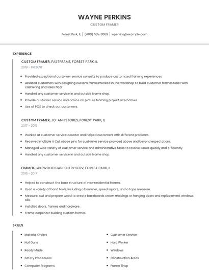 Custom Framer Resume
