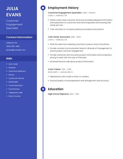Customer Engagement Specialist Resume