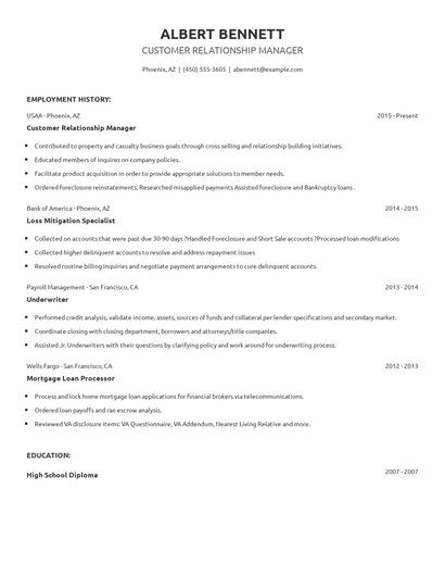 Customer Relationship Manager Resume