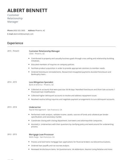 Customer Relationship Manager Resume