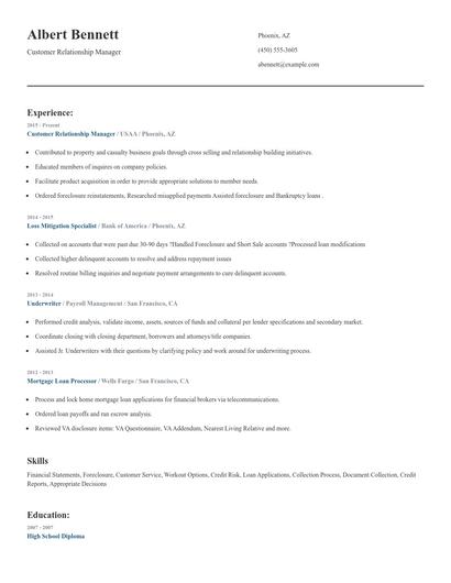 Customer Relationship Manager Resume
