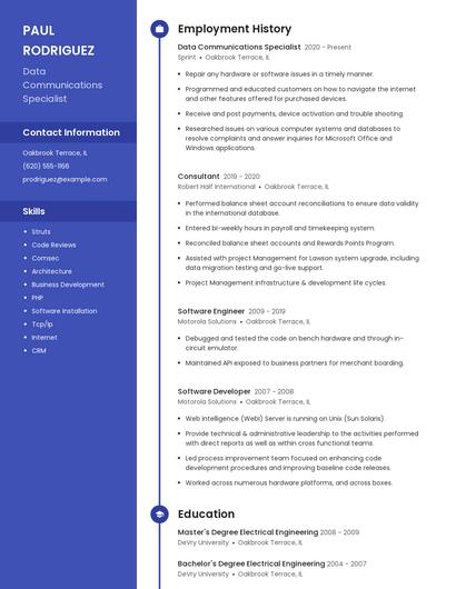 Data Communications Specialist Resume