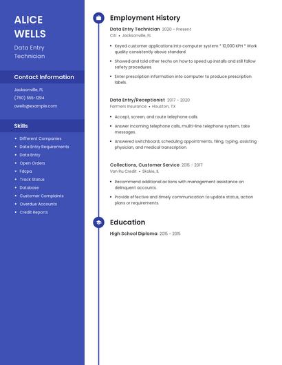 Data Entry Technician Resume