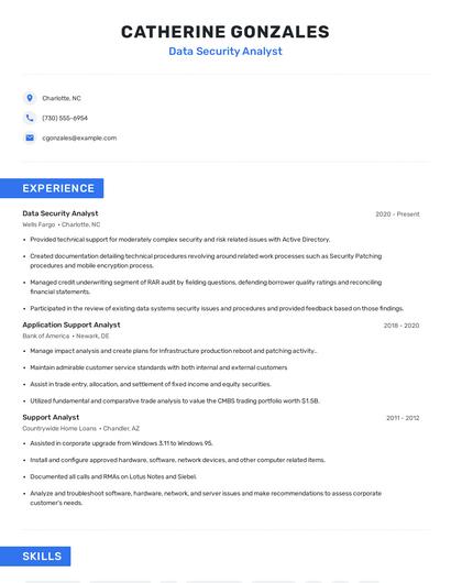 Data Security Analyst Resume