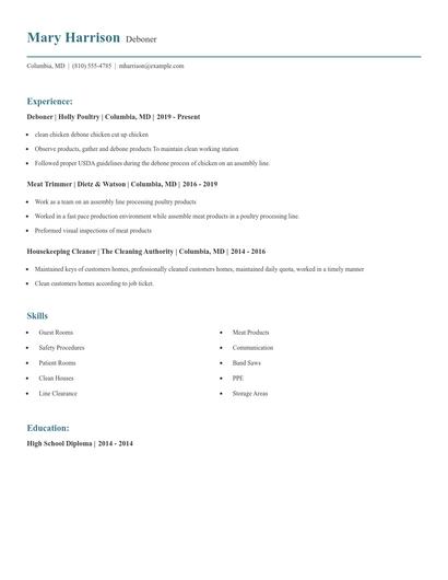 Deboner Resume