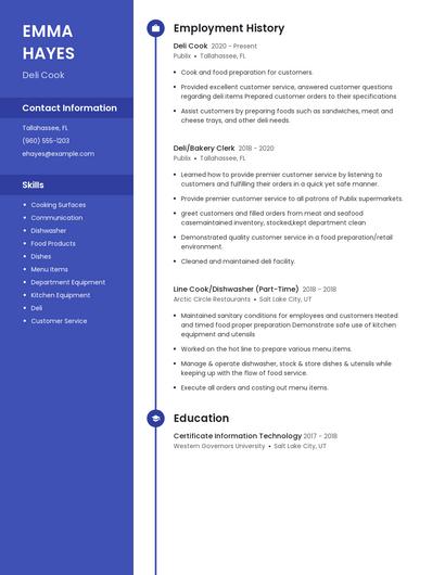 Deli Cook Resume