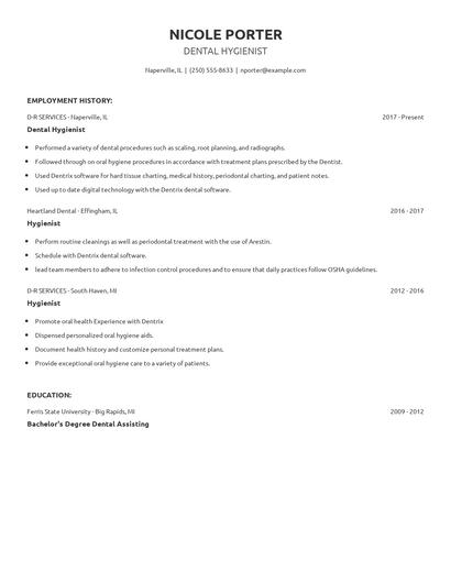 Dental Hygienist Resume