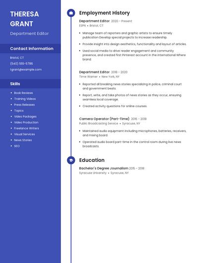 Department Editor Resume