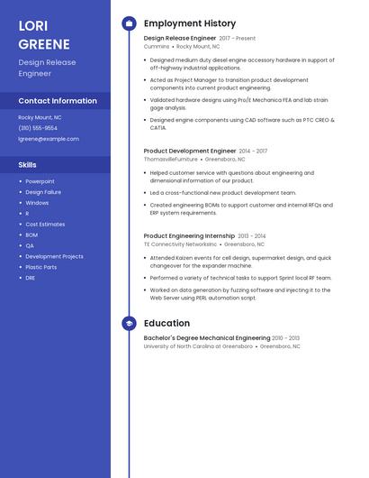 Design Release Engineer Resume