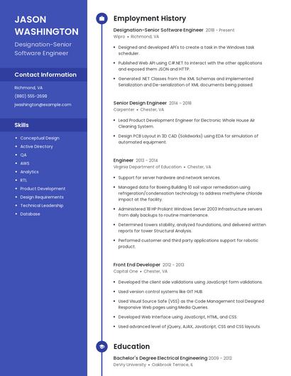 Designation-Senior Software Engineer Resume