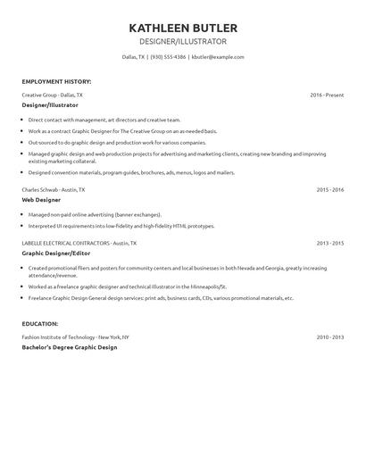 Designer/Illustrator Resume