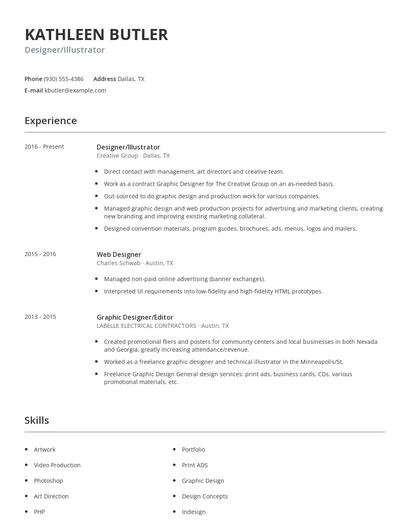 Designer/Illustrator Resume