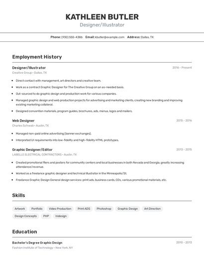 Designer/Illustrator Resume