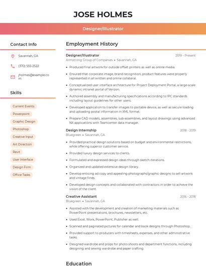 Designer/Illustrator Resume