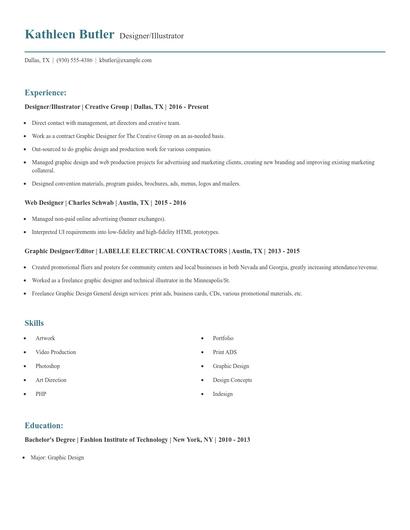 Designer/Illustrator Resume