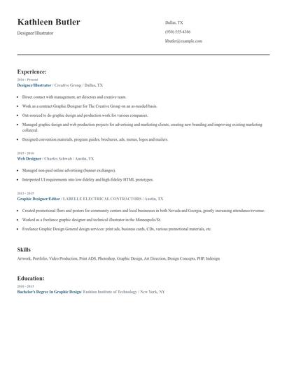 Designer/Illustrator Resume