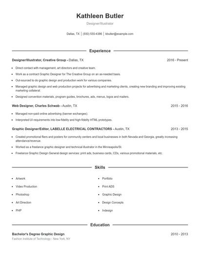 Designer/Illustrator Resume