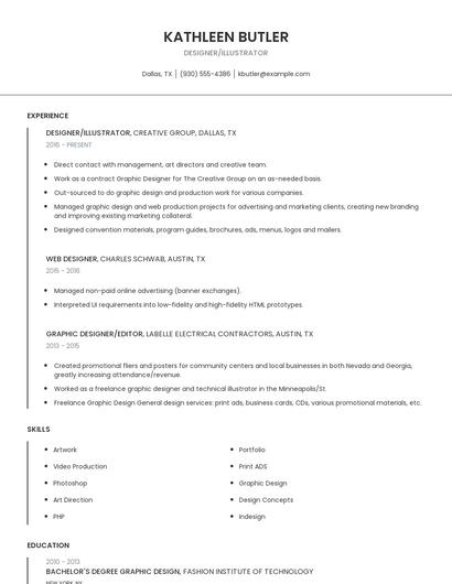 Designer/Illustrator Resume